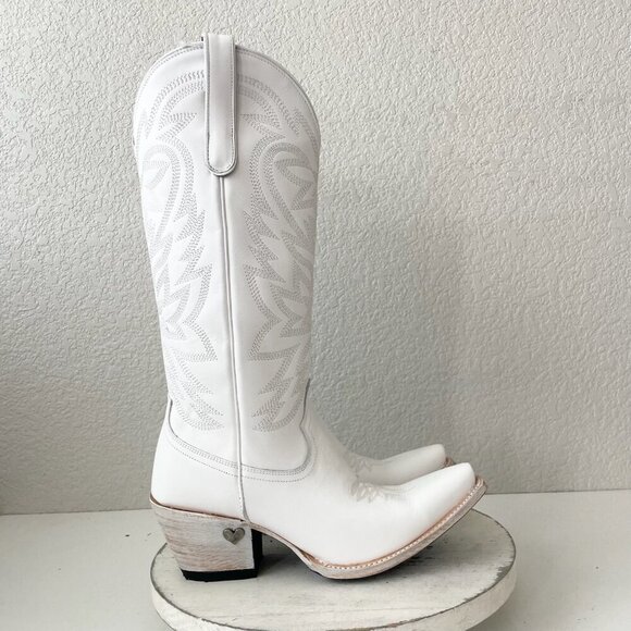 Lane MEGAN MORONEY Cowboy Boots Smokeshow Womens 9.5 White Western Cowgirl Tall - Picture 2 of 10